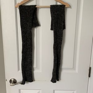 Long grey knit leg warmers